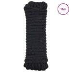 vidaXL Lano na čln 15 m 1 Čierna Polyester – Obrázok 2