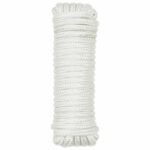 vidaXL Lano na čln 9 m 1 Biela Polyester