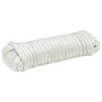 vidaXL Lano na čln 9 m 1 Biela Polyester – Obrázok 3