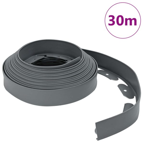 vidaXL Obrubníky trávnika Sivá 3000 x 4 x 5 cm Plast – Obrázok 3
