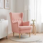 vidaXL Kreslo Ružová Bouclé – Obrázok 3