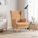 vidaXL Kreslo Béžová Bouclé