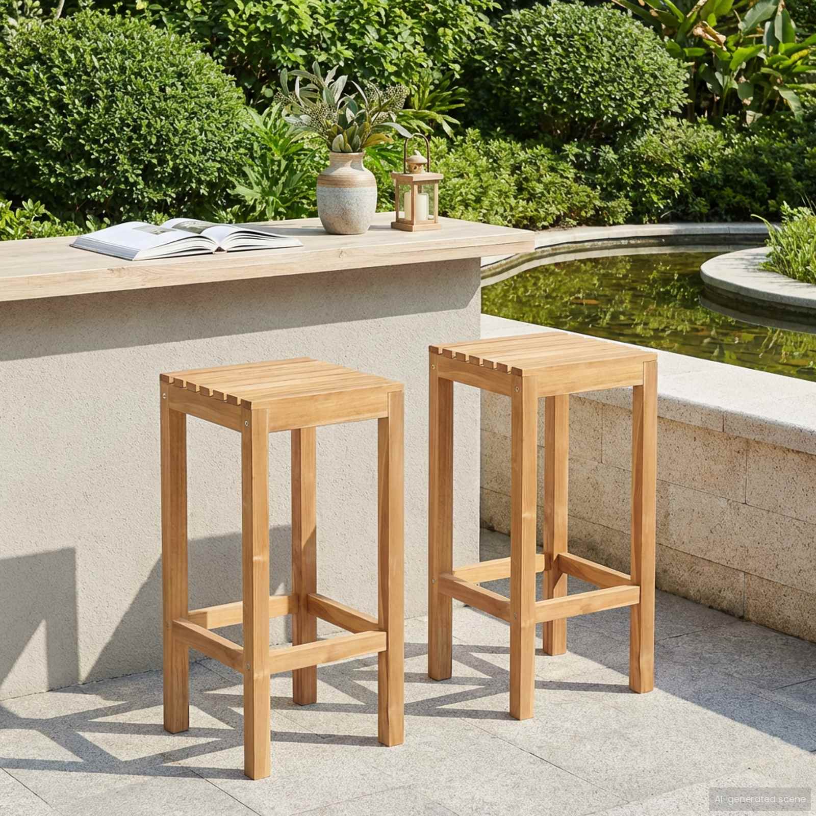 42030009_1.jpg vidaXL Barová stolička 2 pcs Prírodná Husté teakové drevo – Obrázok 1