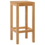 vidaXL Barová stolička 4 pcs Prírodná Husté teakové drevo – Obrázok 3
