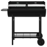 vidaXL Uhlíkový gril 96,5 x 42,5 x 88,5 cm Čierny – Obrázok 4