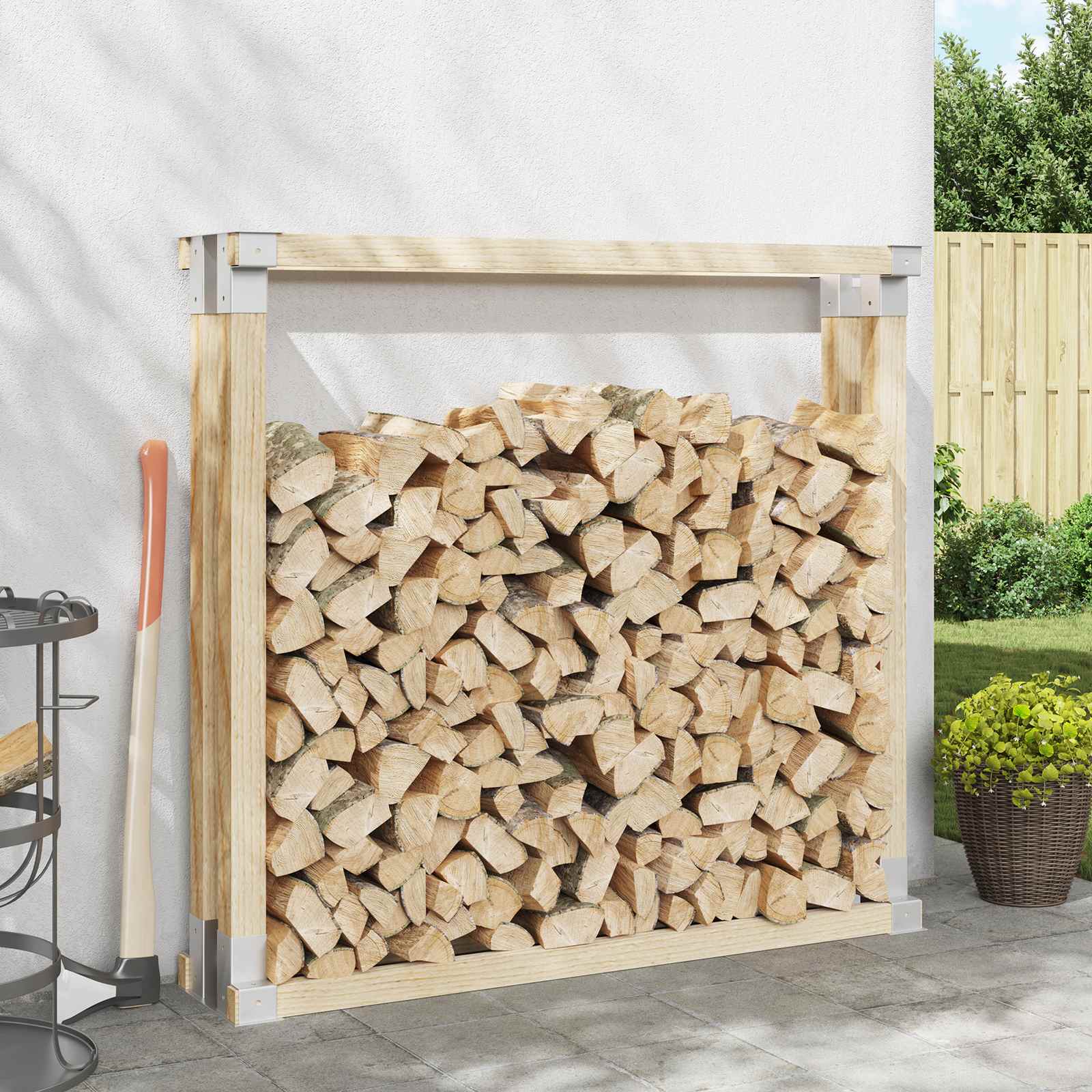 42030116_1.jpg Pomocník na stohovanie dreva 12 pcs Strieborná 34 x 10 x 15 cm Oceľ – Obrázok 1