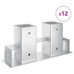 Pomocník na stohovanie dreva 12 pcs Strieborná 34 x 10 x 15 cm Oceľ – Obrázok 4