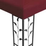 vidaXL Altánok 3,97 x 2,96 x 2,68 m Víno červené Polyester a oceľ – Obrázok 4