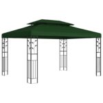 vidaXL Altánok 3,97 x 2,96 x 2,68 m Zelená Polyester a oceľ