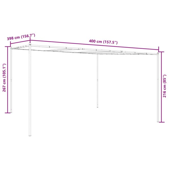 vidaXL Altánok 4 x 3,98 x 2,67 m Zelená Polyester a oceľ – Obrázok 9