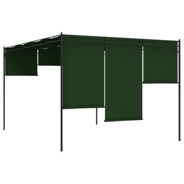 vidaXL Altánok 4 x 3 x 2,3 m Zelená Polyester a oceľ – Obrázok 2