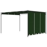 vidaXL Altánok 4 x 3 x 2,3 m Zelená Polyester a oceľ – Obrázok 5