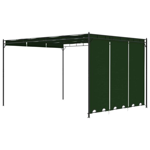 vidaXL Altánok 4 x 3 x 2,3 m Zelená Polyester a oceľ – Obrázok 5