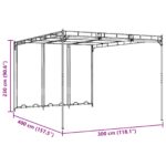 vidaXL Altánok 4 x 3 x 2,3 m Zelená Polyester a oceľ – Obrázok 9