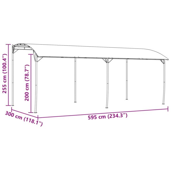 vidaXL Altánok 6 x 3 x 2,55 m Zelená – Obrázok 8