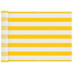 vidaXL Balkónová obrazovka Žltá a biela 75 x 200 cm – Obrázok 2