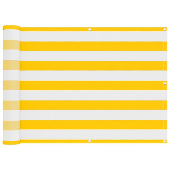 vidaXL Balkónová obrazovka Žltá a biela 75 x 200 cm – Obrázok 2