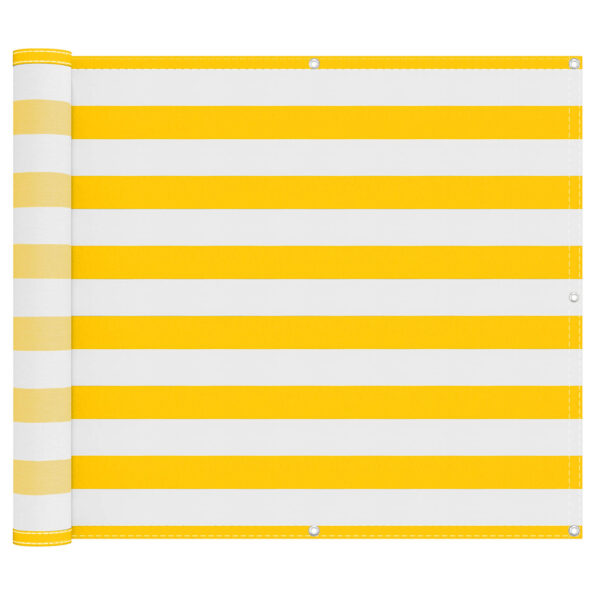 vidaXL Balkónová obrazovka Žltá a biela 90 x 200 cm – Obrázok 2
