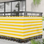 vidaXL Balkónová obrazovka Žltá a biela 90 x 200 cm – Obrázok 3