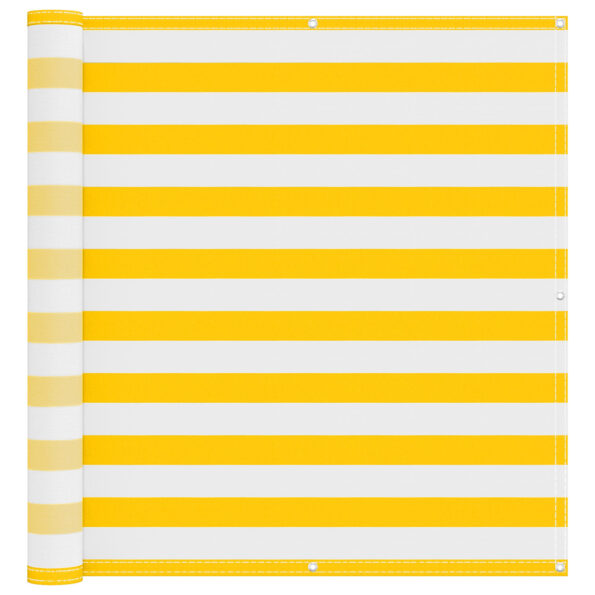 vidaXL Balkónová obrazovka Žltá a biela 110 x 600 cm Oxfordská látka – Obrázok 2