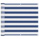 vidaXL Balkónová obrazovka Modrá a biela 90 x 200 cm – Obrázok 2