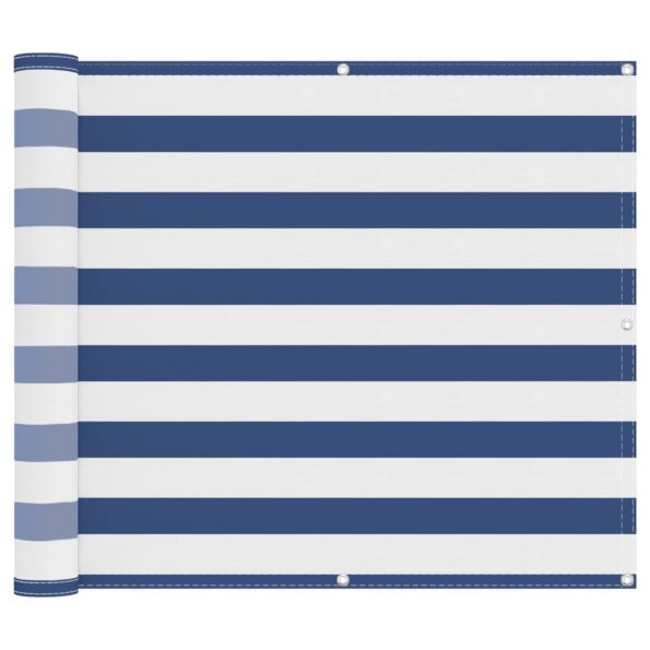 vidaXL Balkónová obrazovka Modrá a biela 100 x 500 cm – Obrázok 2