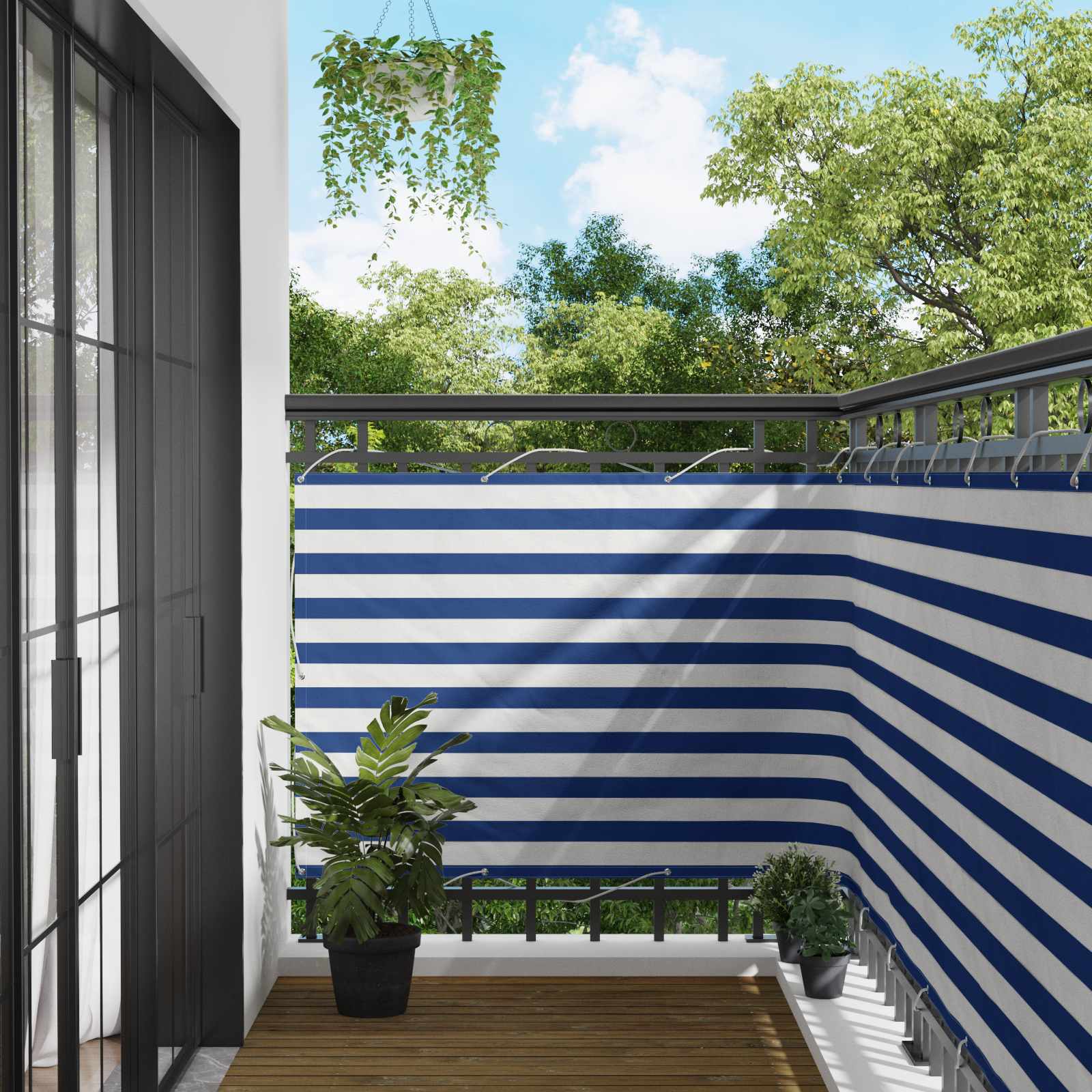 42030655_1.jpg vidaXL Balkónová obrazovka Modrá a biela 120 x 200 cm – Obrázok 1