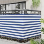 vidaXL Balkónová obrazovka Modrá a biela 120 x 200 cm – Obrázok 3