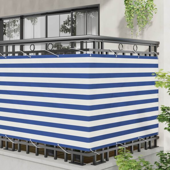 vidaXL Balkónová obrazovka Modrá a biela 120 x 200 cm – Obrázok 3
