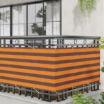 vidaXL Balkónová obrazovka Oranžová a hnedá 75 x 200 cm – Obrázok 3