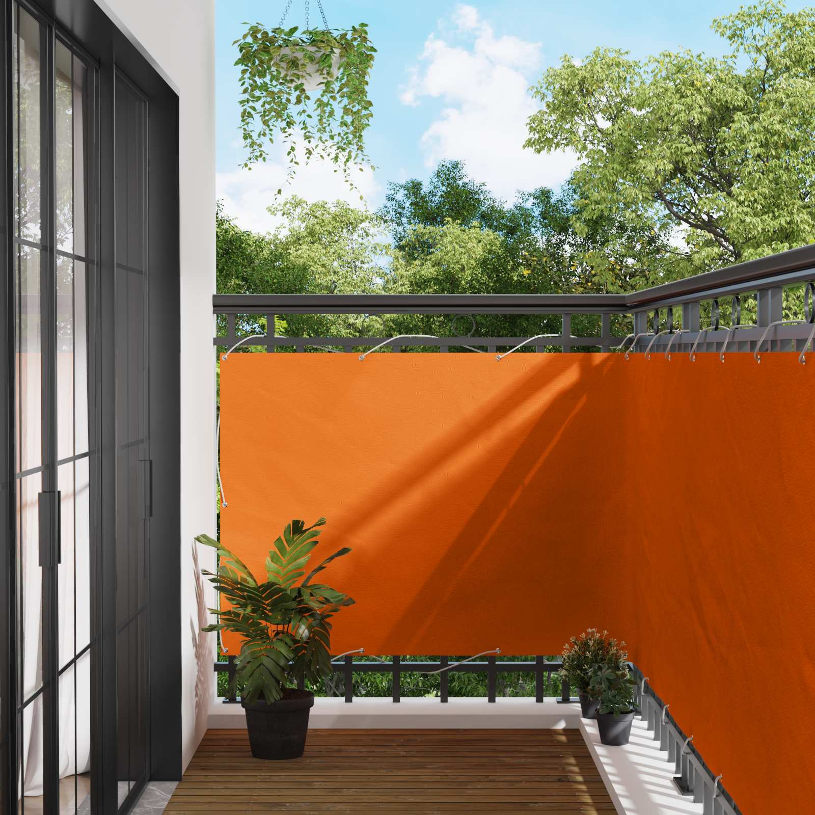 42030843_1.jpg vidaXL Balkónová obrazovka Oranžová 110 x 800 cm Oxfordská látka – Obrázok 1