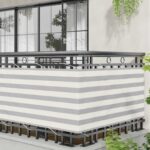vidaXL Balkónová obrazovka Svetlo šedá a biela 75 x 500 cm – Obrázok 3