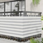 vidaXL Balkónová obrazovka Svetlo šedá a biela 90 x 700 cm – Obrázok 3
