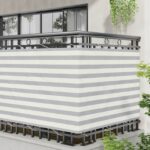 vidaXL Balkónová obrazovka Svetlo šedá a biela 110 x 200 cm – Obrázok 3