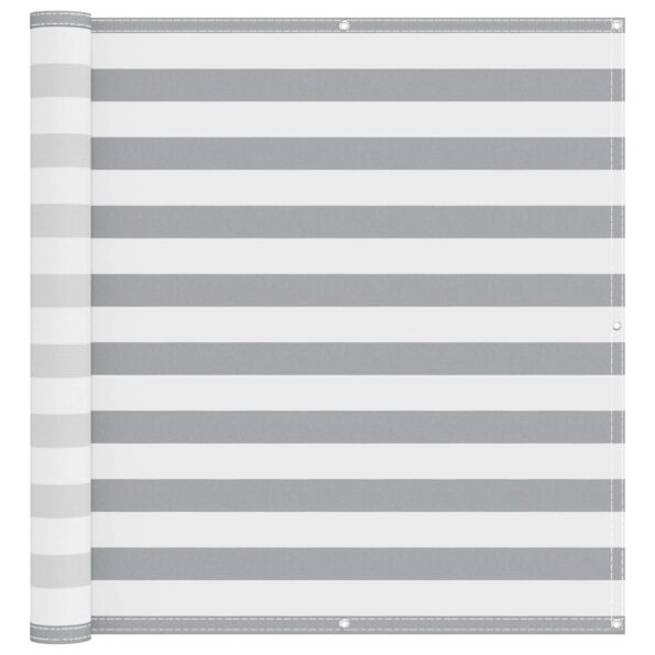 vidaXL Balkónová obrazovka Svetlo šedá a biela 110 x 600 cm – Obrázok 2