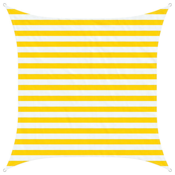 vidaXL Slnečná plachta Žltá a biela 2 x 2 m 100% polyester Oxford – Obrázok 2