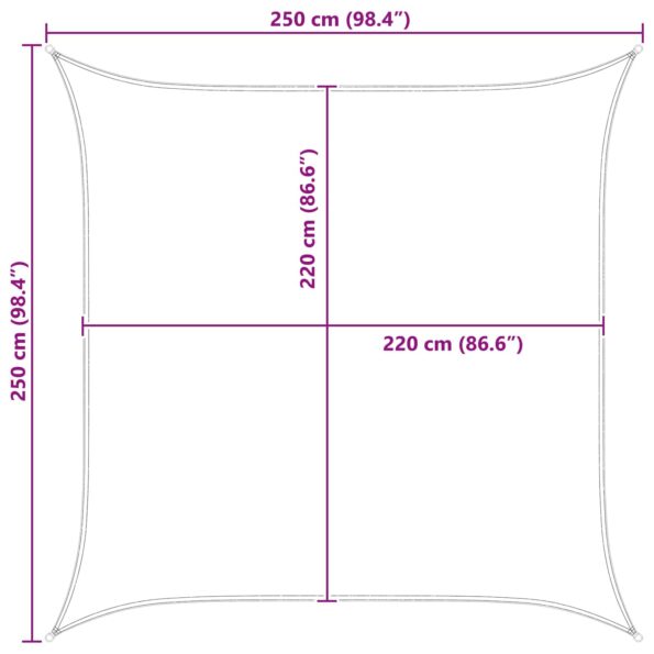 vidaXL Slnečná plachta Žltá a biela 2,5 x 2,5 m 100% polyester Oxford – Obrázok 10