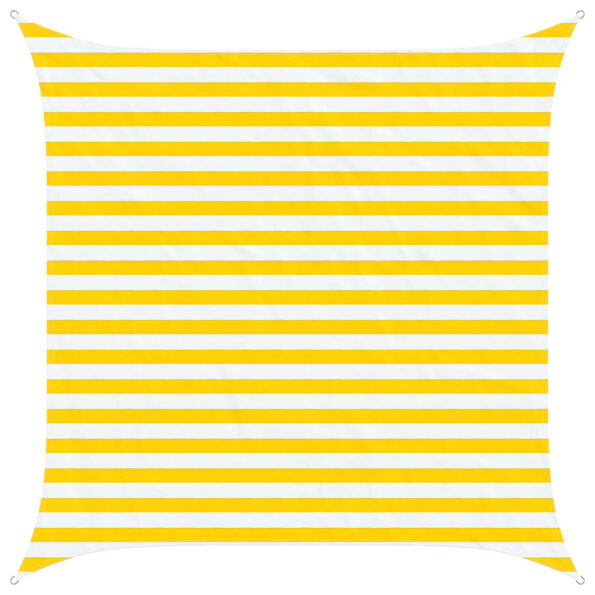vidaXL Slnečná plachta Žltá a biela 2,5 x 2,5 m 100% polyester Oxford – Obrázok 2