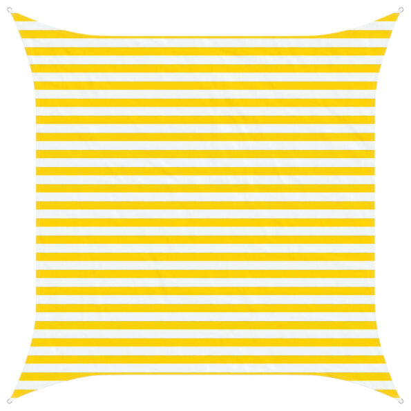 vidaXL Slnečná plachta Žltá a biela 3 x 3 m 100% polyester Oxford – Obrázok 2