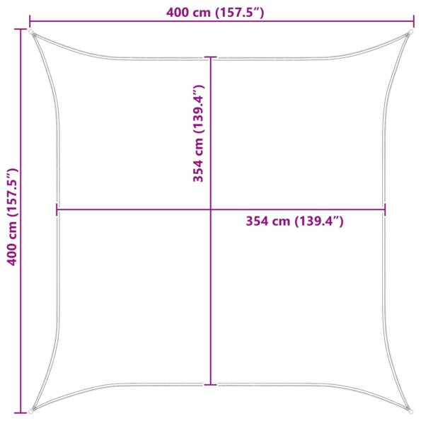 vidaXL Slnečná plachta Žltá a biela 4 x 4 m 100% polyester Oxford – Obrázok 10