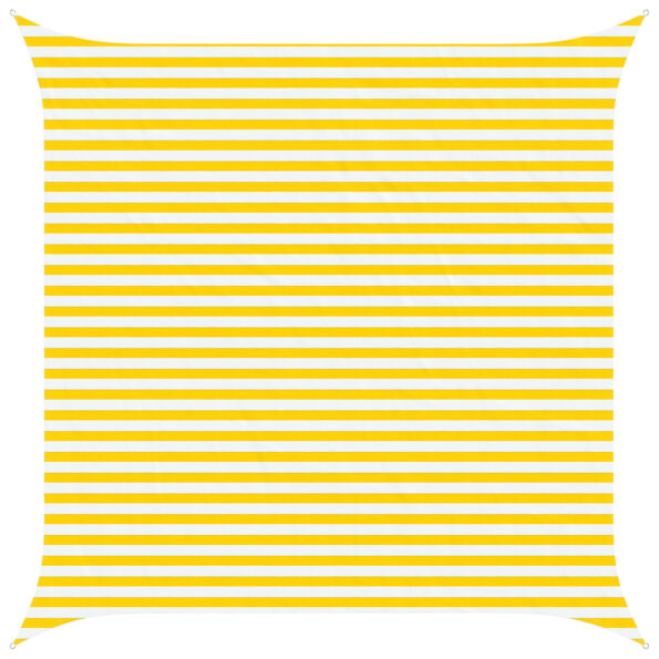 vidaXL Slnečná plachta Žltá a biela 4 x 4 m 100% polyester Oxford – Obrázok 2