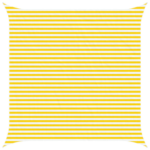 vidaXL Slnečná plachta Žltá a biela 4,5 x 4,5 m 100% polyester Oxford – Obrázok 2