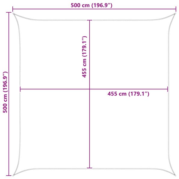 vidaXL Slnečná plachta Žltá a biela 5 x 5 m 100% polyester Oxford – Obrázok 10
