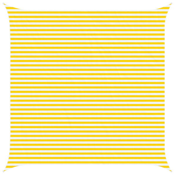 vidaXL Slnečná plachta Žltá a biela 5 x 5 m 100% polyester Oxford – Obrázok 2