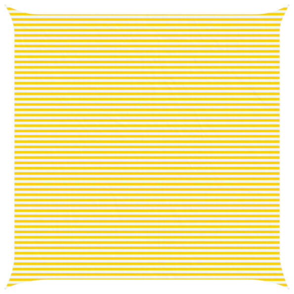 vidaXL Slnečná plachta Žltá a biela 7 x 7 m 100% polyester Oxford – Obrázok 2