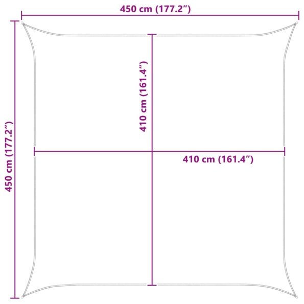 vidaXL Slnečná plachta Modrá a biela 4,5 x 4,5 m 100% polyester Oxford – Obrázok 10