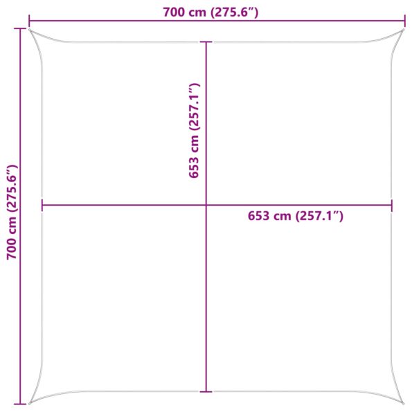 vidaXL Slnečná plachta Modrá a biela 7 x 7 m 100% polyester Oxford – Obrázok 10