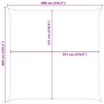 vidaXL Slnečná plachta Svetlo šedá a biela 6 x 6 m – Obrázok 10