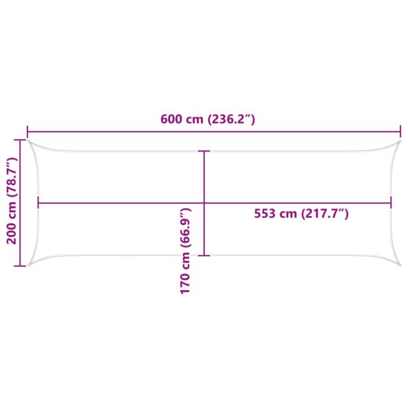 vidaXL Slnečná plachta Oranžová 6 x 2 m 100% polyester Oxford – Obrázok 10