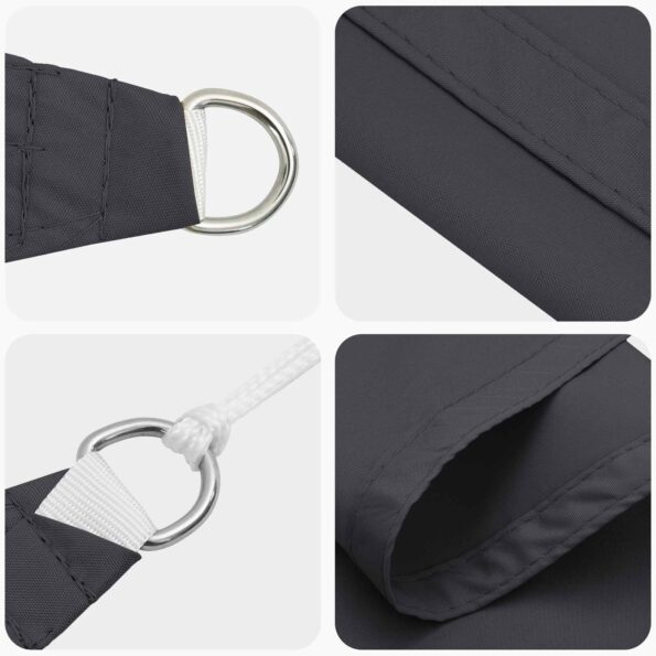 vidaXL Slnečná plachta Čierna 6 x 2,5 m 100% polyester Oxford – Obrázok 4